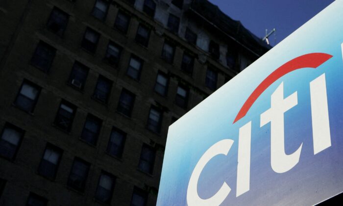 A Citibank sign is seen outside of a bank outlet in New York, on March 4, 2009. (Lucas Jackson/Reuters)

