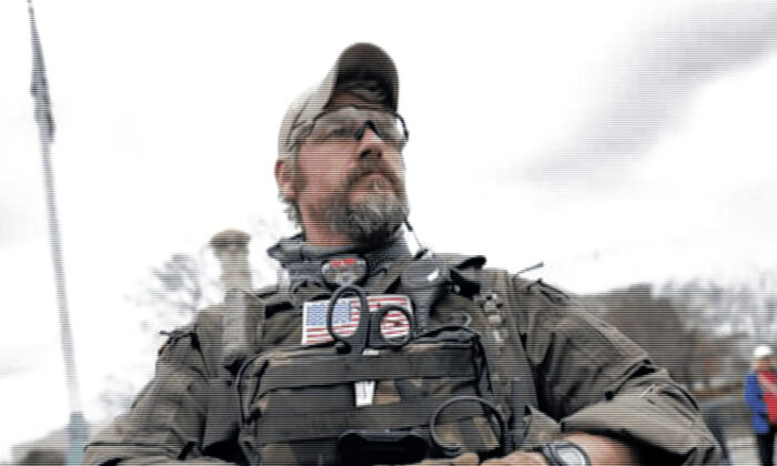 Jeremy Brown dressed in tactical gear at the U.S. Capitol on Jan. 6, 2021. Brown provided security at the Stop the Steal Rally. (JeremyBrownDefense.com)