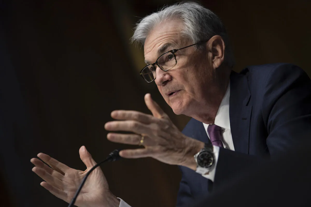 Federal Reserve Board Chairman Jerome Powell speaks during his re-nominations hearing of the Senate Banking, Housing and Urban Affairs Committee on Capitol Hill, Washington, D.C. on Jan.11, 2022. (Brendan Smialowski-Pool/Getty Images)