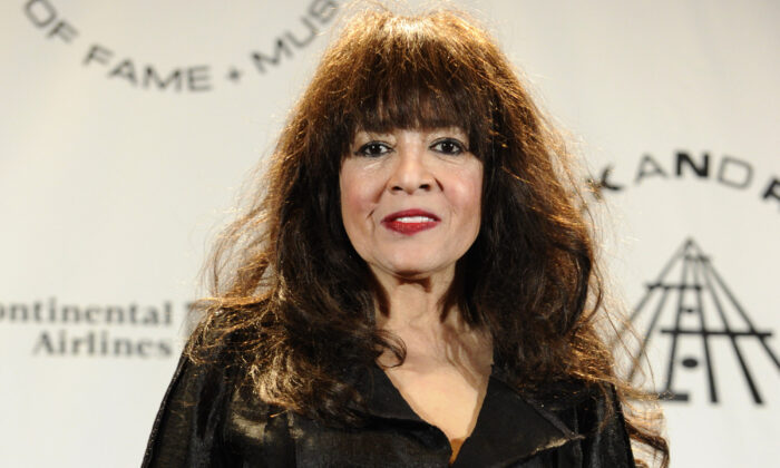 Ronnie Spector appears in the press room after performing at the Rock and Roll Hall of Fame induction ceremony in New York, on March 15, 2010. (Peter Kramer/AP Photo)