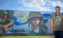 Patriotic 14-Year-Old Artist Paints Giant Military, First Responder Mural Covering 8,000 Sq Feet in Illinois Town