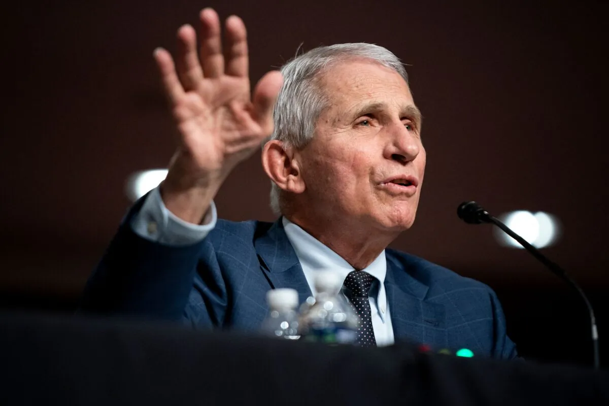 Dr. Anthony Fauci, President Joe Biden's chief medical adviser and head of the National Institute of Allergy and Infectious Diseases, speaks to a congressional panel in Washington on Jan. 11, 2022. (Greg Nash/Pool/AFP via Getty Images)