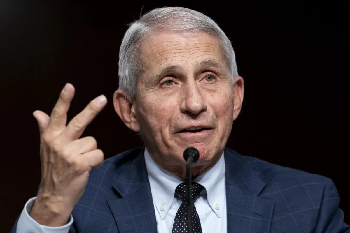 Dr. Anthony Fauci, President Joe Biden's chief medical adviser and head of the National Institute of Allergy and Infectious Diseases, speaks to a congressional panel in Washington on Jan. 11, 2022. (Greg Nash/Pool/AFP via Getty Images)