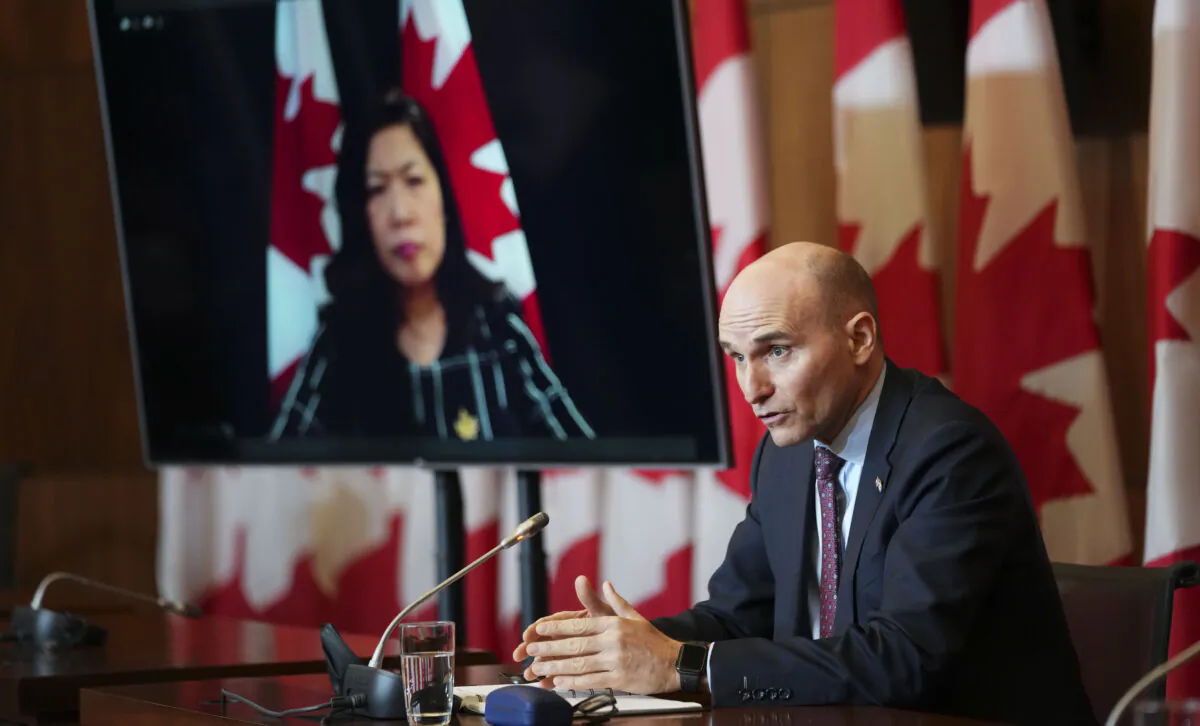 Minister of Health Jean-Yves Duclos speaks during a press conference in Ottawa on Jan. 12, 2022. (The Canadian Press/Sean Kilpatrick)