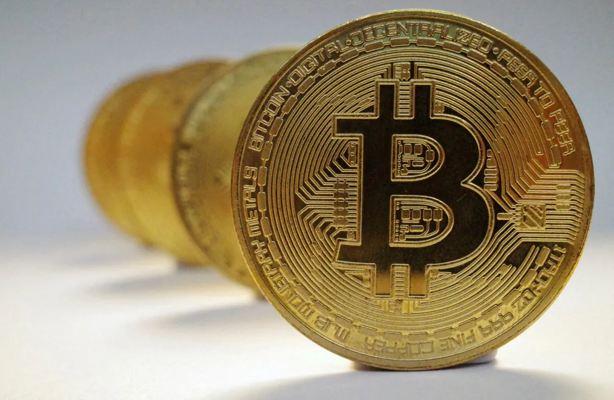 A representation of the virtual cryptocurrency bitcoin is seen in this picture illustration taken on Oct. 19, 2021. (Edgar Su/Reuters)
