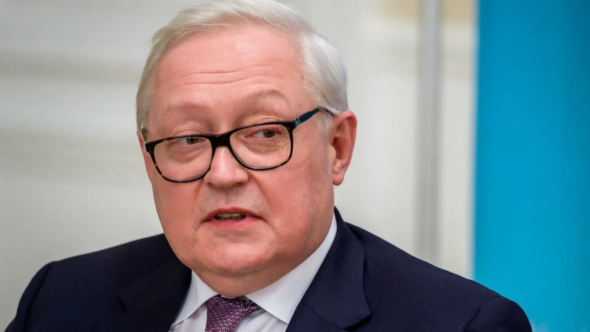 Russian Deputy Foreign Minister Sergei Ryabkov looks on during a press conference following talks with U.S. counterparts on soaring tensions over Ukraine, in Geneva, on Jan. 10, 2022. (Eloi Rouyer/AFP via Getty Images)