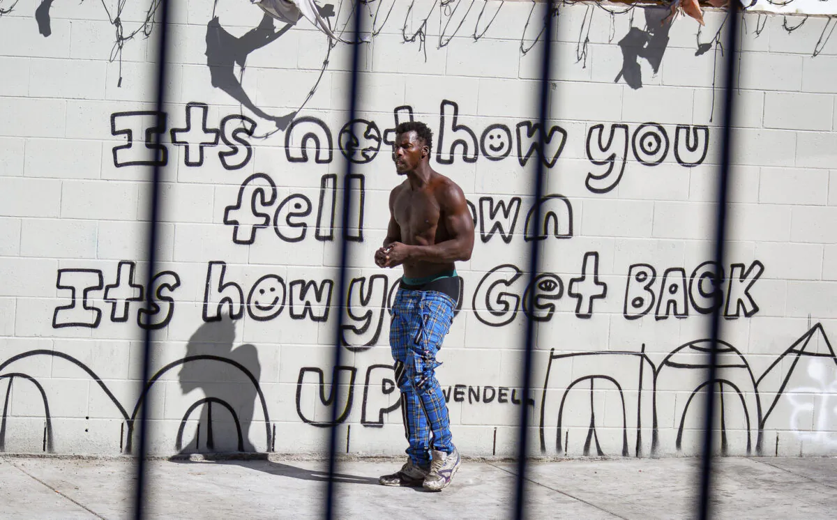 Skid Row in Los Angeles, Calif., on June 9, 2021. (John Fredricks/The Epoch Times)