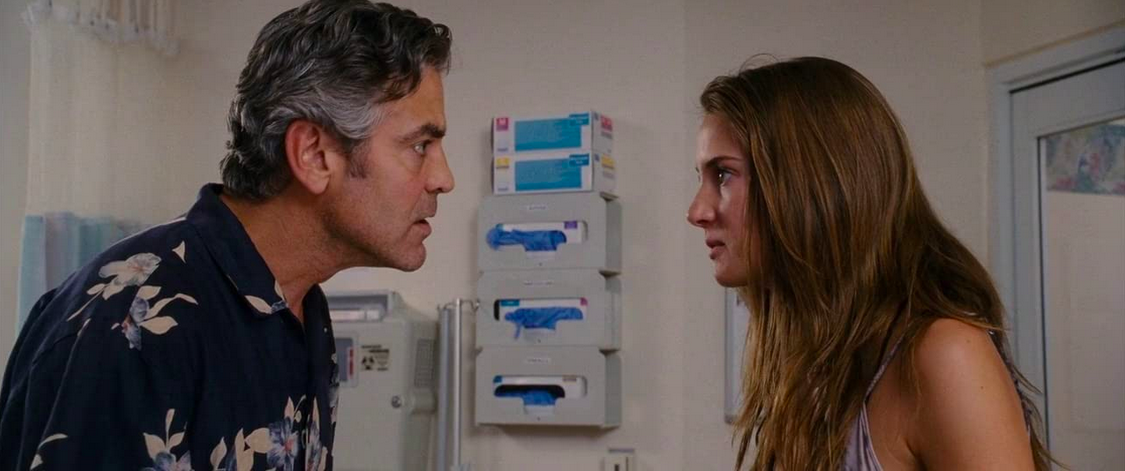 man and girl argue in THE DESCENDANTS 