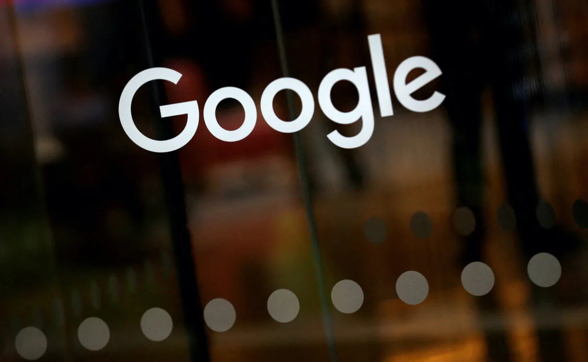 The Google logo is pictured at the entrance to the Google offices in London, Britain, on Jan. 18, 2019. (Hannah McKay/Reuters)