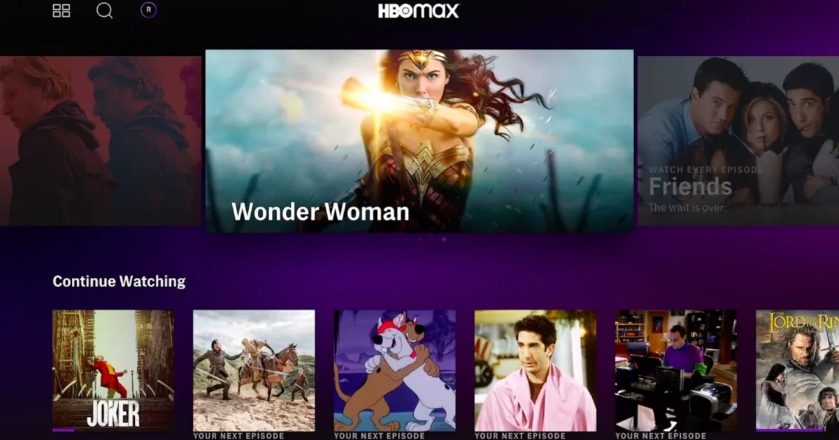A photo from the HBO Max streaming app. (Courtesy of AT&T via Benzinga)