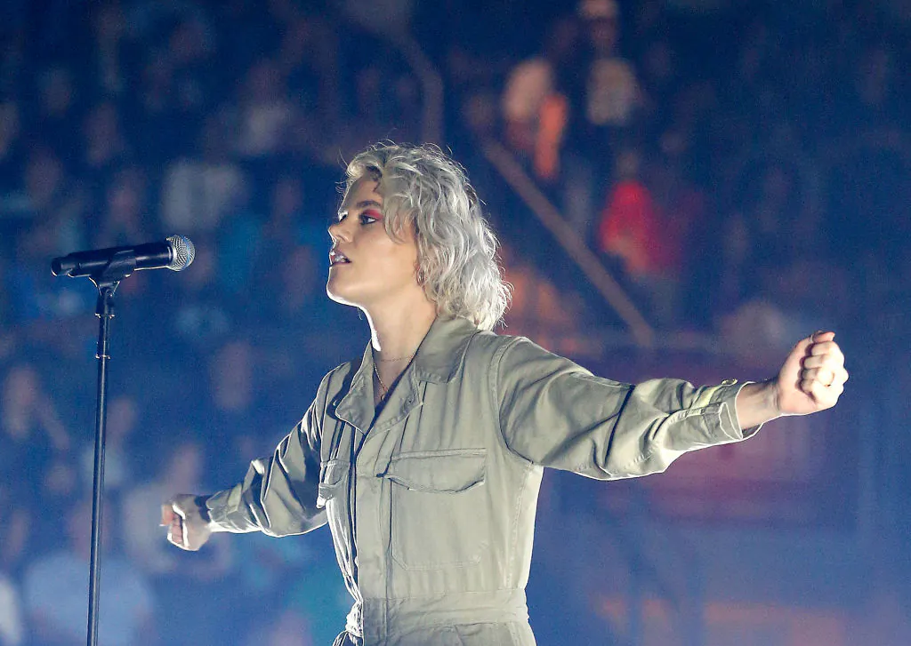 Taya of Hillsong United sings during the opening night of the Hillsong UNITED tour at the H-E-B Center at Cedar Park in Cedar Park, Texas on April 25, 2019. (Photo by Chris Covatta/Getty Images)