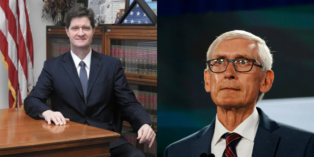 Milwaukee County District Attorney John Chisholm and Wisconsin Gov. Tony Evers in file photographs. (Milwaukee County District Attorney's Office; Getty Images)