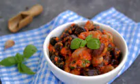 Dr Mirkin’s Famous Bean-Eggplant-Tomato Casserole – Quick Version