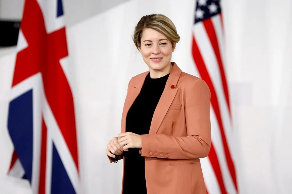 Canada's Foreign Minister Melanie Joly attends the G7 summit of foreign and development ministers in Liverpool, England, Dec. 12, 2021. (Pool via AP/Phil Noble) 
