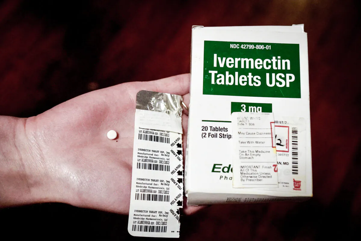 The U.S. Food and Drug Adminstration has warned against taking ivermectin for COVID-19, because it is "horse medication." However, ivermectin packaged for human use (as shown here has been widely prescribed for decades for a range of maladies, including for treatment of lice, other parasites and viruses. (Natasha Holt/The Epoch Times)