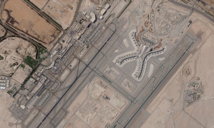 Abu Dhabi International Airport in United Arab Emirates on Dec. 8, 2021. (Planet Labs PBC via AP)