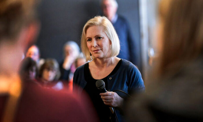 Sen. Kirsten Gillibrand (D-NY) speaks to guests during a campaign stop on March 19, 2019 in Dubuque, Iowa. (Scott Olson/Getty Images)