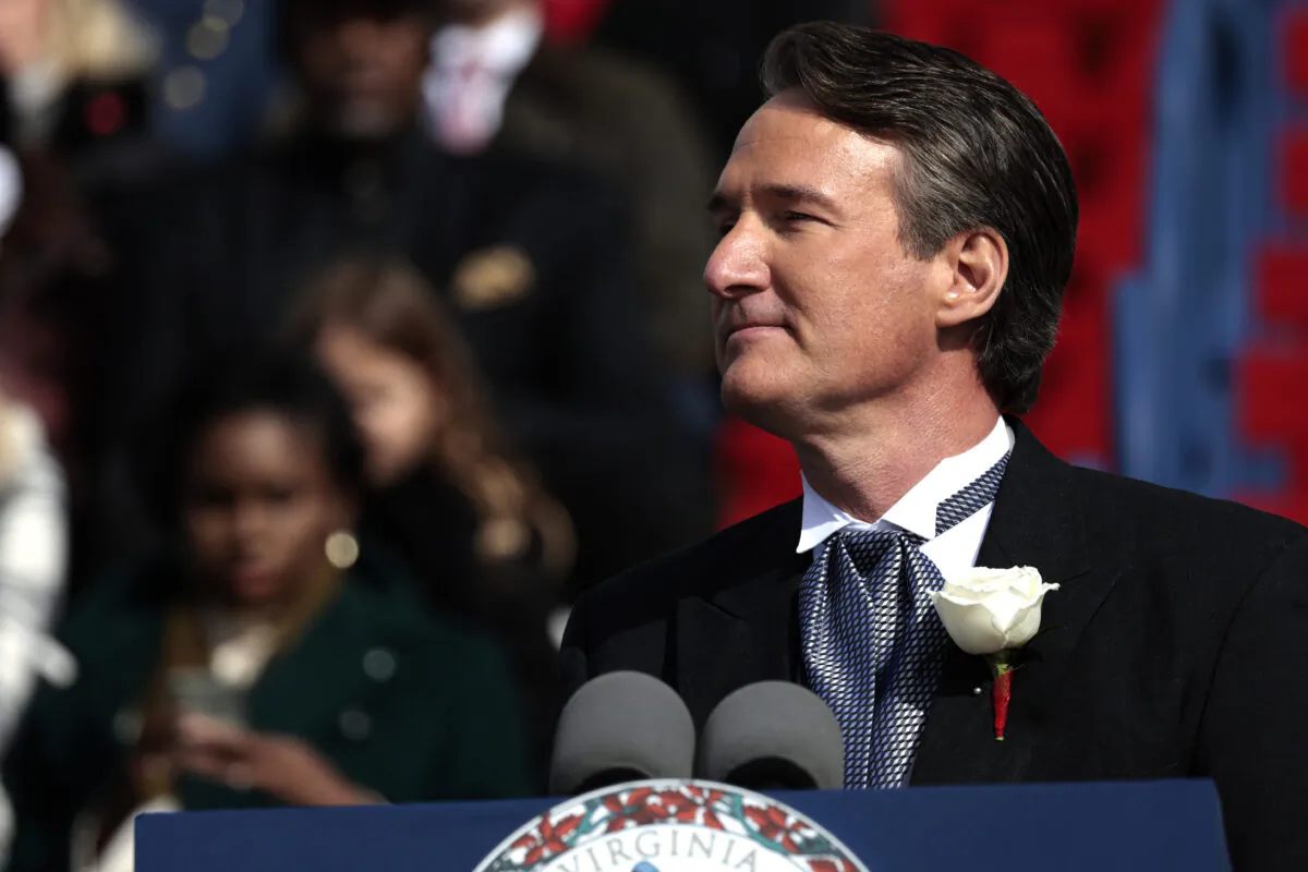 Virginia Gov. Glenn Youngkin delivers a speech after being sworn into office, in Richmond, Va., on Jan. 15, 2022. (Anna Moneymaker/Getty Images)