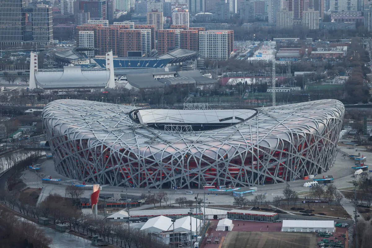 A general view the Birds Nest stadium, the venue for opening and closing ceremonies for the 2022 Winter Olympics at Beijing Olympic Tower on Jan. 16, 2022. (Lintao Zhang/Getty Images)