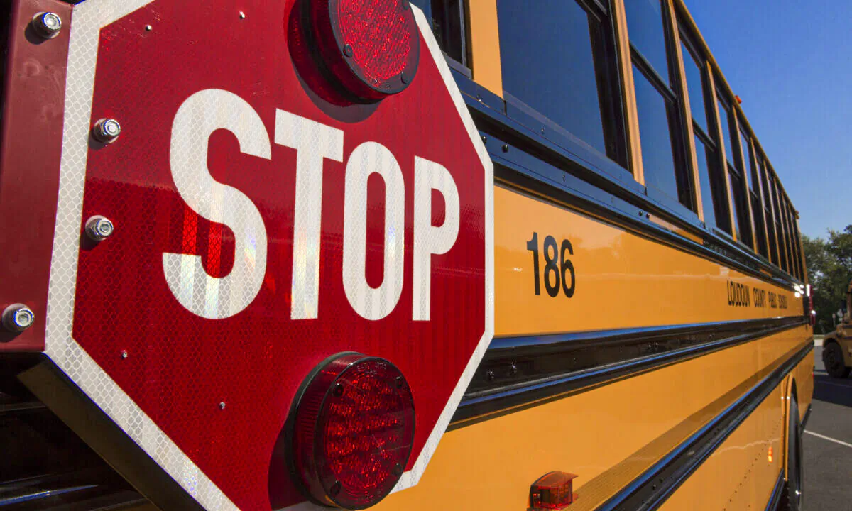 A school bus is seen during a safety event for children at Trailside Middle School, in Ashburn, Va., on Aug. 25, 2015. (Paul J. Richards/AFP via Getty Images)