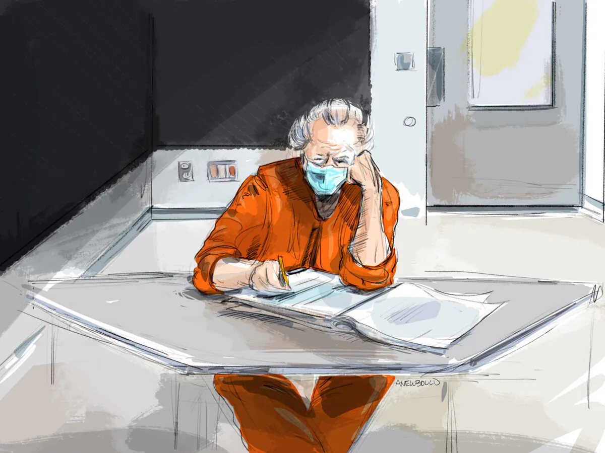 Canadian fashion mogul Peter Nygard is shown in this courtroom sketch in Toronto on Jan. 19, 2022. (The Canadian Press/Alexandra Newbould)
