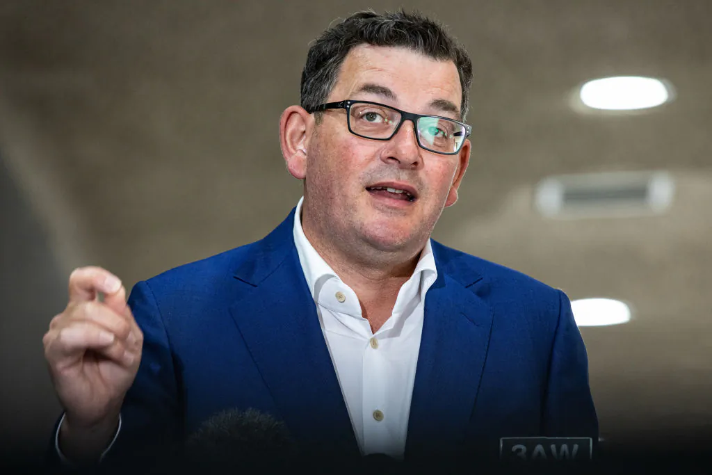 Victorian Premier Daniel Andrews addresses the media during a press conference in Melbourne, Australia, on Jan. 11, 2022. (Diego Fedele/Getty Images)