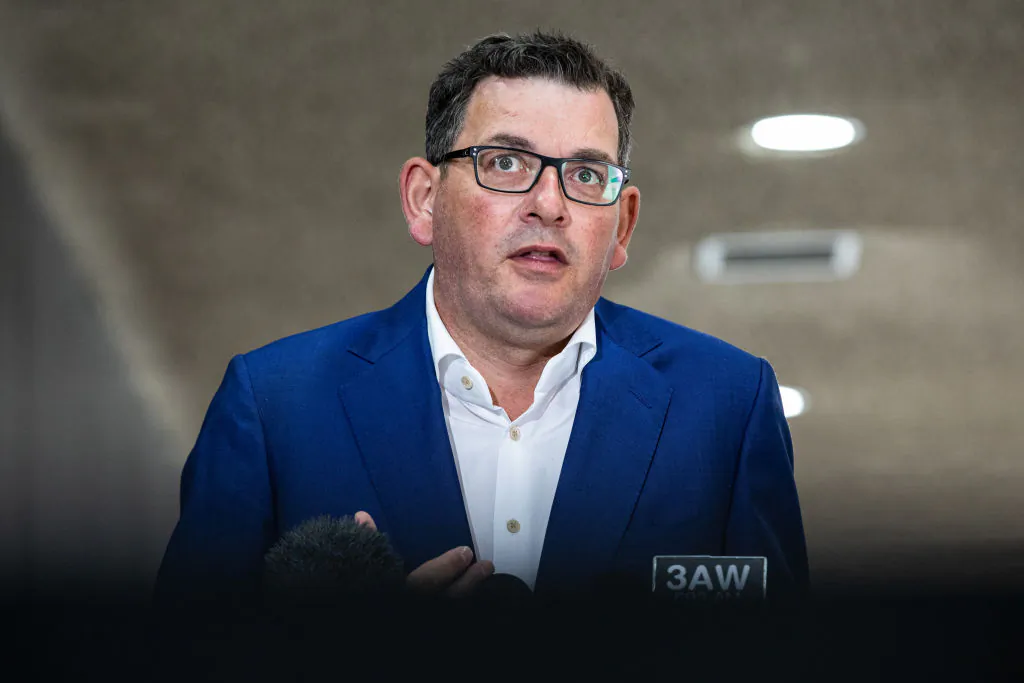 Victorian Premier Daniel Andrews addresses the media during a press conference in Melbourne, Australia, on Jan. 11, 2022. (Diego Fedele/Getty Images)