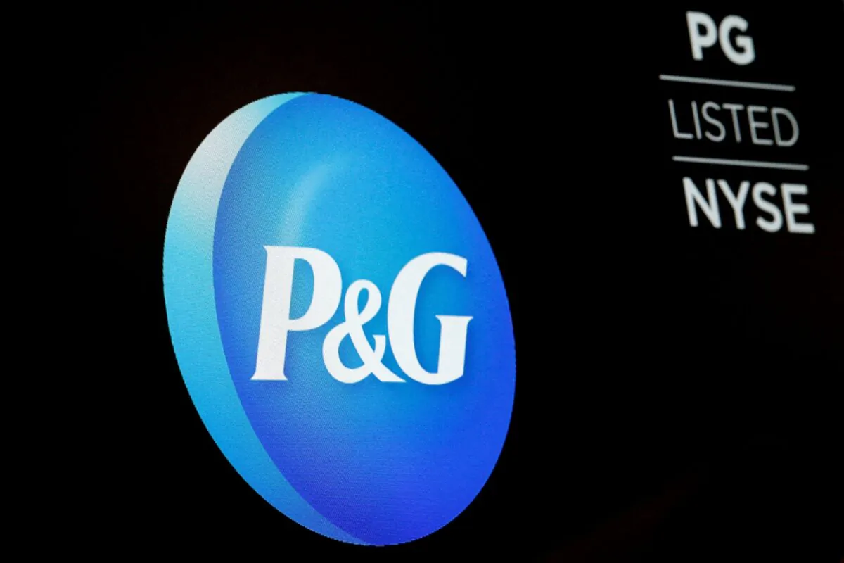 The logo for Procter & Gamble Co. is displayed on a screen on the floor of the New York Stock Exchange (NYSE) in New York, on June 27, 2018. (Brendan McDermid/Reuters)