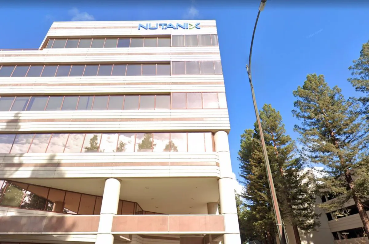Headquarter of the American cloud computing software company Nutanix Inc. in North San Jose, Calif., in February 2021. (Google Maps/Screenshot via The Epoch Times)