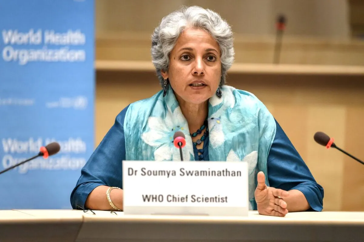 World Health Organization Chief Scientist Soumya Swaminathan attends a press conference organised by the Geneva Association of United Nations Correspondents at the WHO headquarters in Geneva, on July 3, 2020. (Fabrice Coffrini/POOL/AFP via Getty Images)