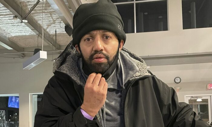 Malik Faisal Akram at a homeless shelter in Dallas on Jan. 2, 2022. (OurCalling, LLC via AP)