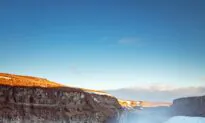 Waterfall in Gullfoss Falls, Iceland