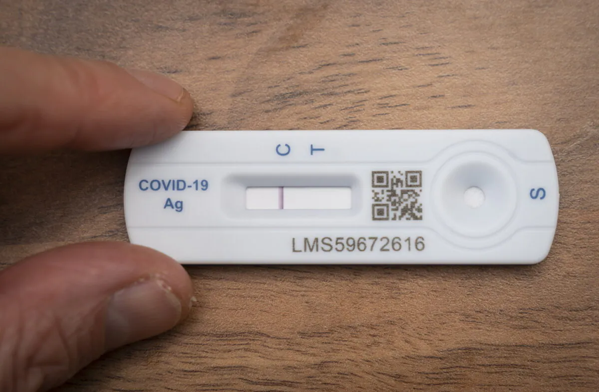 Undated file photo of a COVID-19 test kit. (Danny Lawson/PA Media)