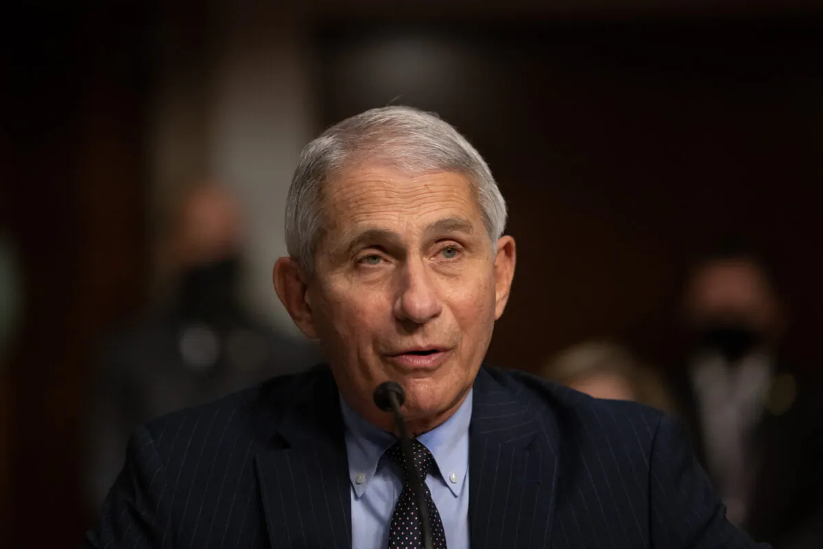 Dr. Anthony Fauci, director of National Institute of Allergy and Infectious Diseases, testifies at a Senate Health, Education, and Labor and Pensions Committee on Capitol Hill in Washington on Sept. 23, 2020. (Graeme Jennings/Pool/Getty Images)