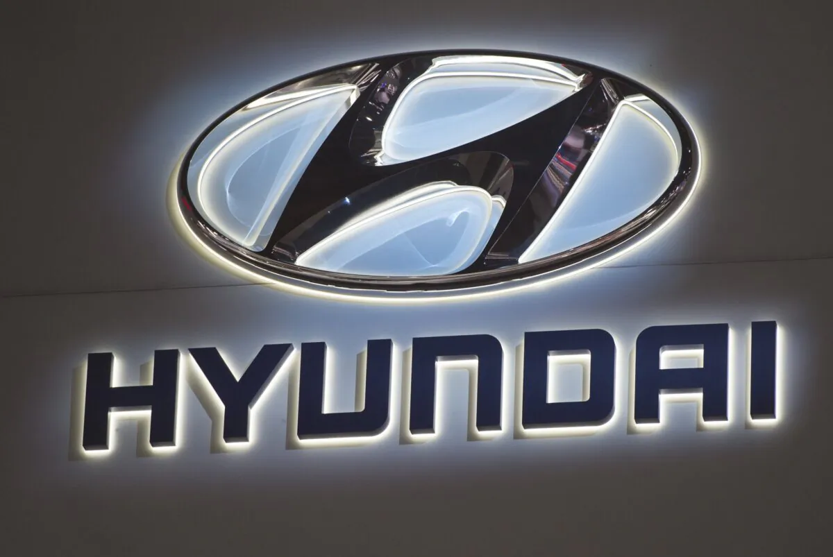 The Hyundai logo is seen during the 2017 North American International Auto Show in Detroit, on Jan. 9, 2017. (Saul Loeb/AFP via Getty Images)