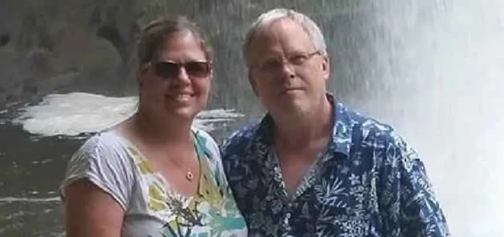 Anne and Scott Quiner at Gooseberry Falls State Park in 2018. (Supplied)