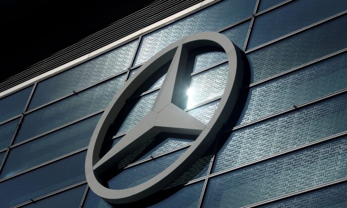 The Mercedes-Benz logo is pictured at the 2019 Frankfurt Motor Show (IAA) in Frankfurt, Germany on Sept. 10, 2019. (Ralph Orlowski/Reuters File Photo)