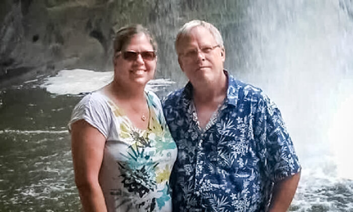 Anne and Scott Quiner at Gooseberry Falls State Park in 2018. (Courtesy of Anne Quiner)