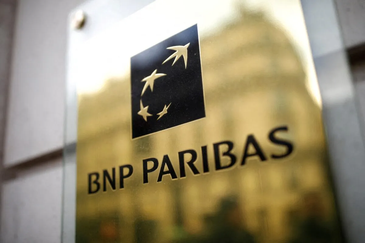 The BNP Paribas logo is seen at a branch in Paris on Feb. 4, 2020. (Benoit Tessier/Reuters)