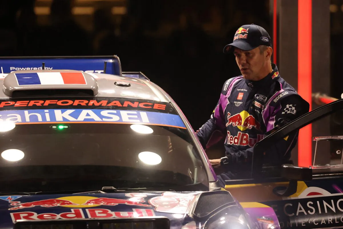 French driver Sebastien Loeb takes a departure of the 90th WRC Monte-Carlo Rally, in Monaco, on Jan. 20, 2022. (Valery Hache/AFP via Getty Images)