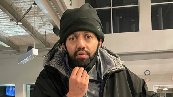 Malik Faisal Akram at a Dallas homeless shelter.