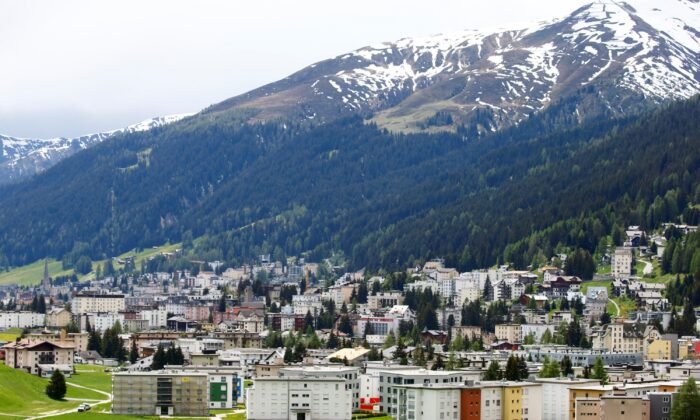 A general view of the Alpine resort Davos in Davos, Switzerland, on June 9, 2021. (Arnd Wiegmann/Reuters)