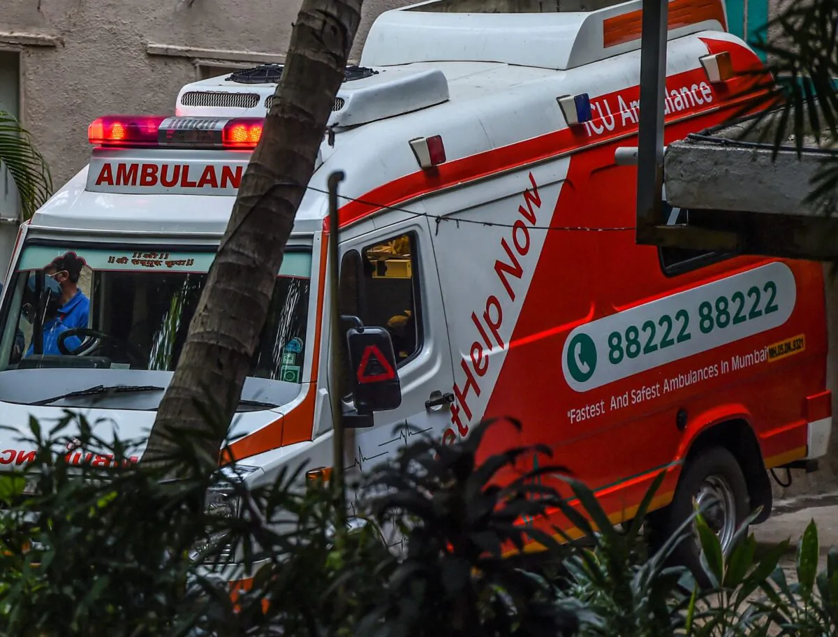An ambulance in Mumbai, India, in a file photo. (Punit Paranjpe/AFP via Getty Images)