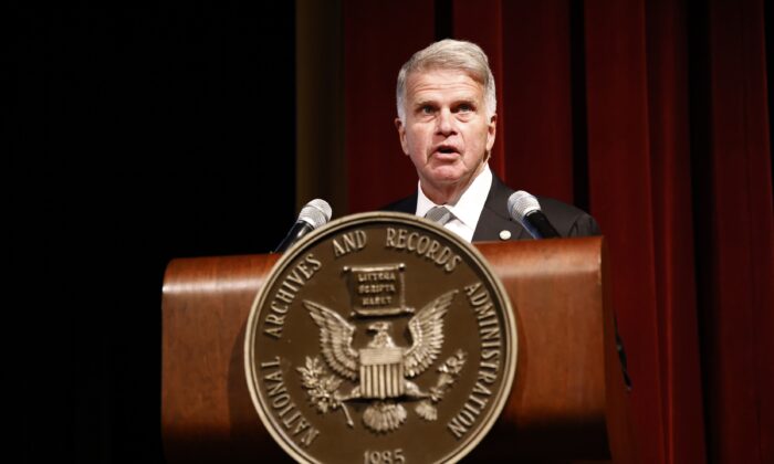 Archivist of the United States David Ferriero speaks during an event in Washington on Nov. 17, 2021. (Paul Morigi/Getty Images for National Archives Foundation)