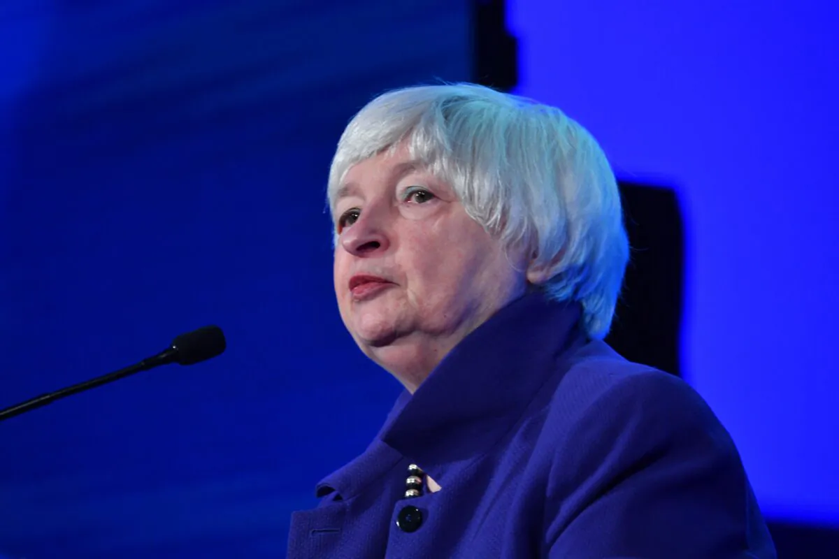 Treasury Secretary Janet Yellen speaks to a conference in Washington on Jan. 19, 2022. (Nicholas Kamm/AFP via Getty Images)