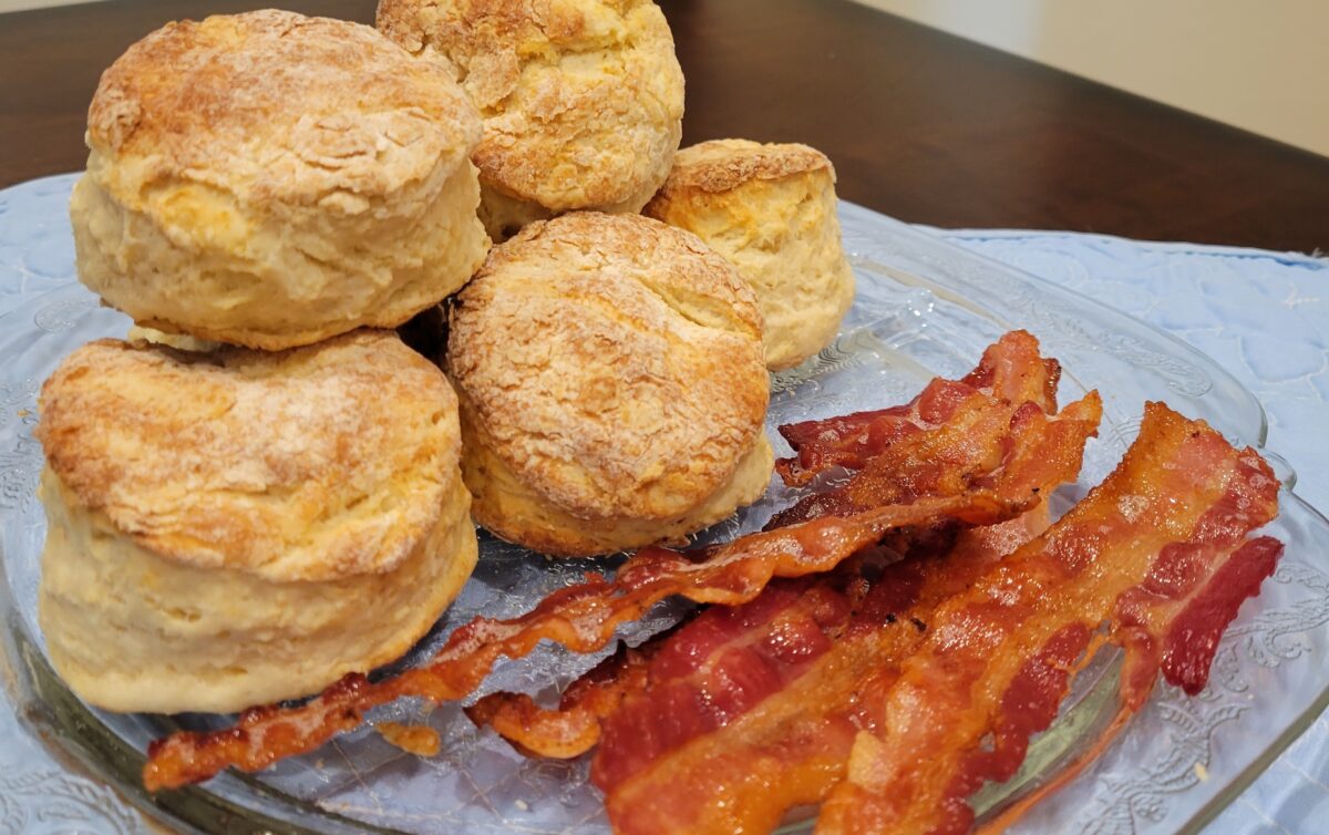 After 30 years of family breakfasts and recipe tweaking, the author perfected these crunchy-on-the-outside, tender-on-the-inside biscuits. (Courtesy of Jared K. Vawter)