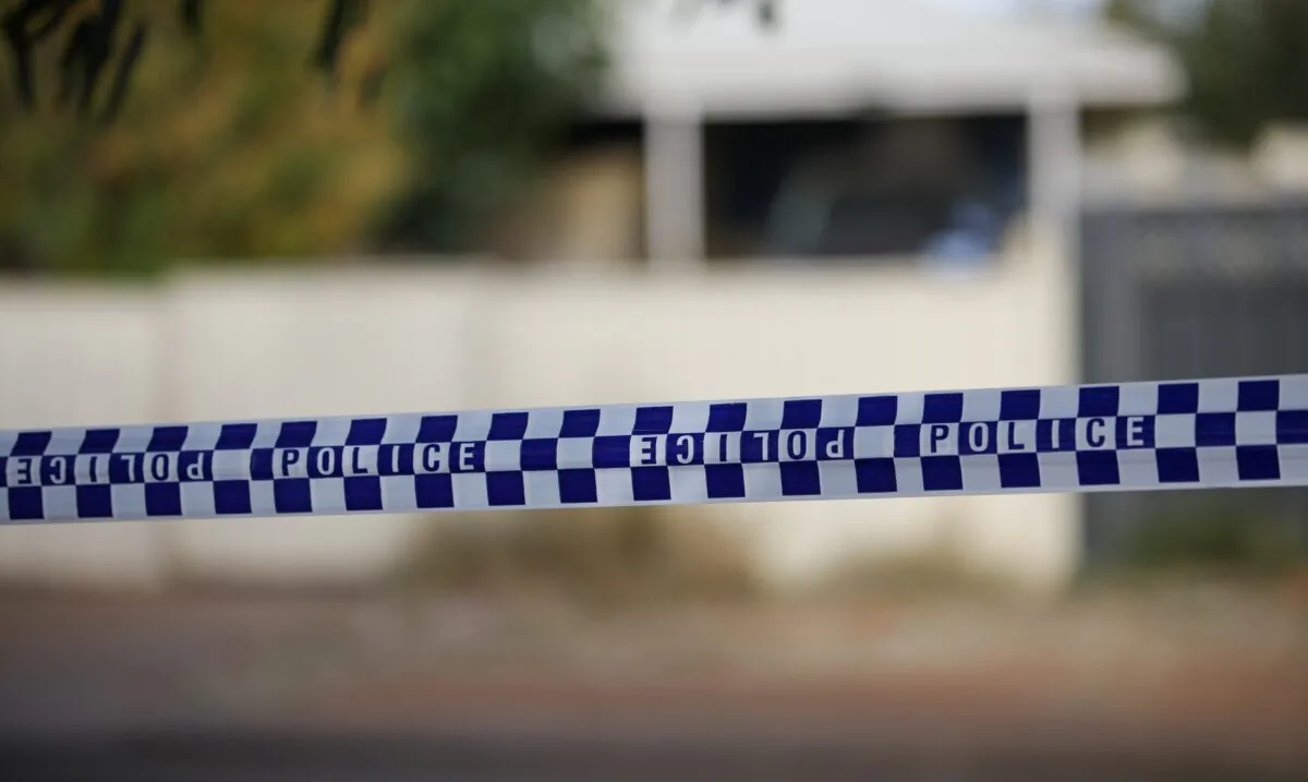 A police line is seen outside a house where four-year-old Cleo Smith was found in Carnarvon, Australia, on Nov. 3, 2021. (Tamati Smith/Getty Images) 