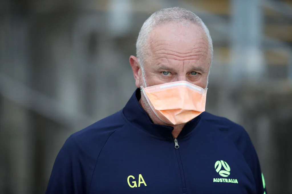 Socceroos head coach Graham Arnold arrives during a Socceroos training session at Stadium Australia in Sydney, Australia  on November 09, 2021. (Photo by Matt King/Getty Images)