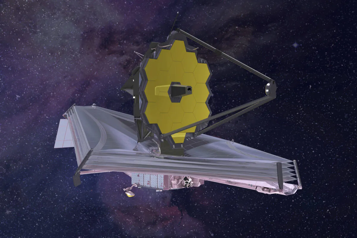 The James Webb Space Telescope in a 2015 artist rendering. (Northrop Grumman/NASA via AP)