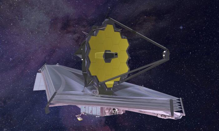 The James Webb Space Telescope in a 2015 artist rendering. (Northrop Grumman/NASA via AP)